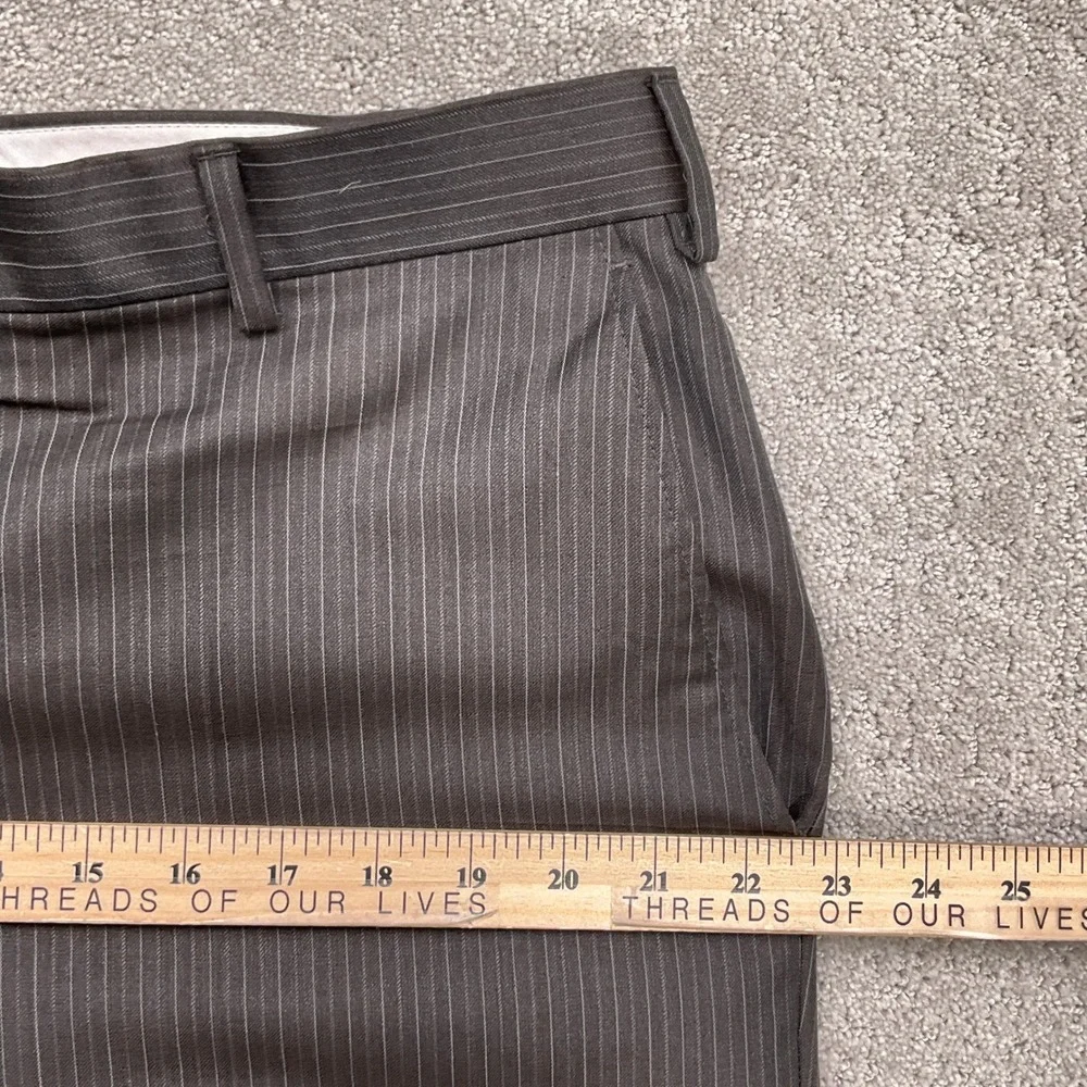 Bachrach Suit Men‎ 46R 38W26L Brown Pinstripe Italy